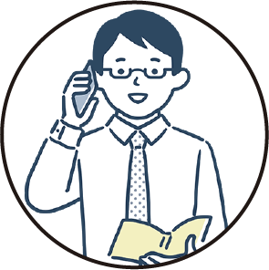 電話で話している男性